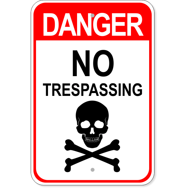 Danger Trespassing 18" x 12" Aluminum Sign
