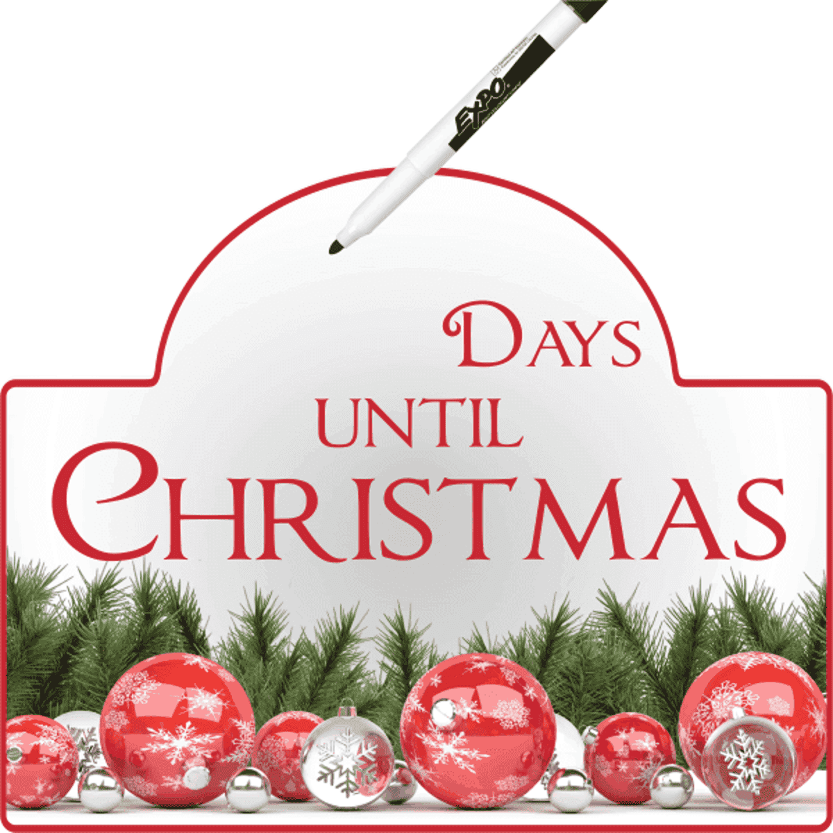 Days until Christmas Dry Erase Sign