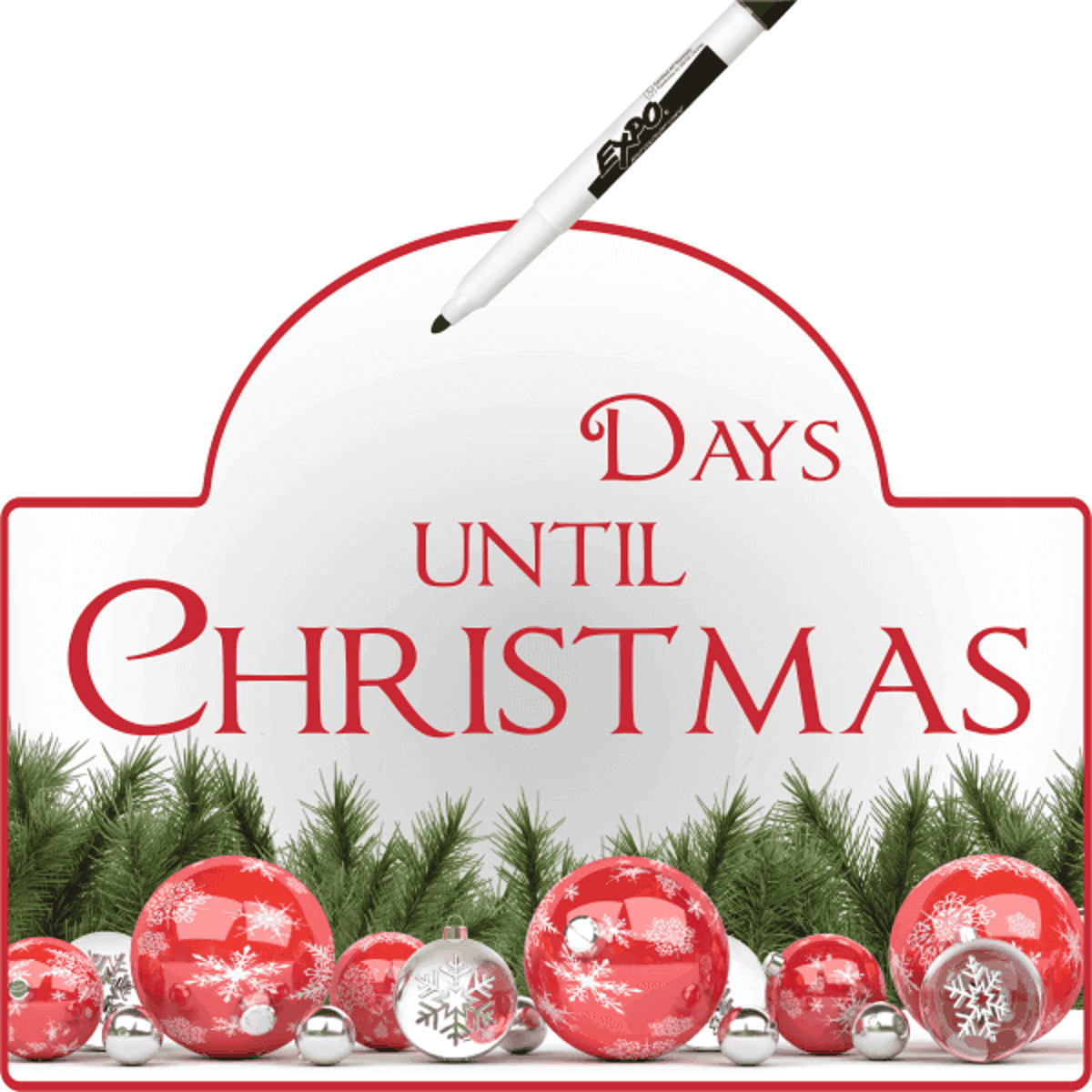 Days until Christmas Dry Erase Sign