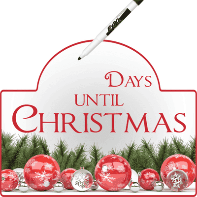 Days until Christmas Dry Erase Sign