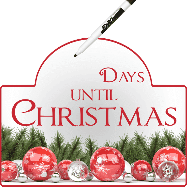 Days until Christmas Dry Erase Sign