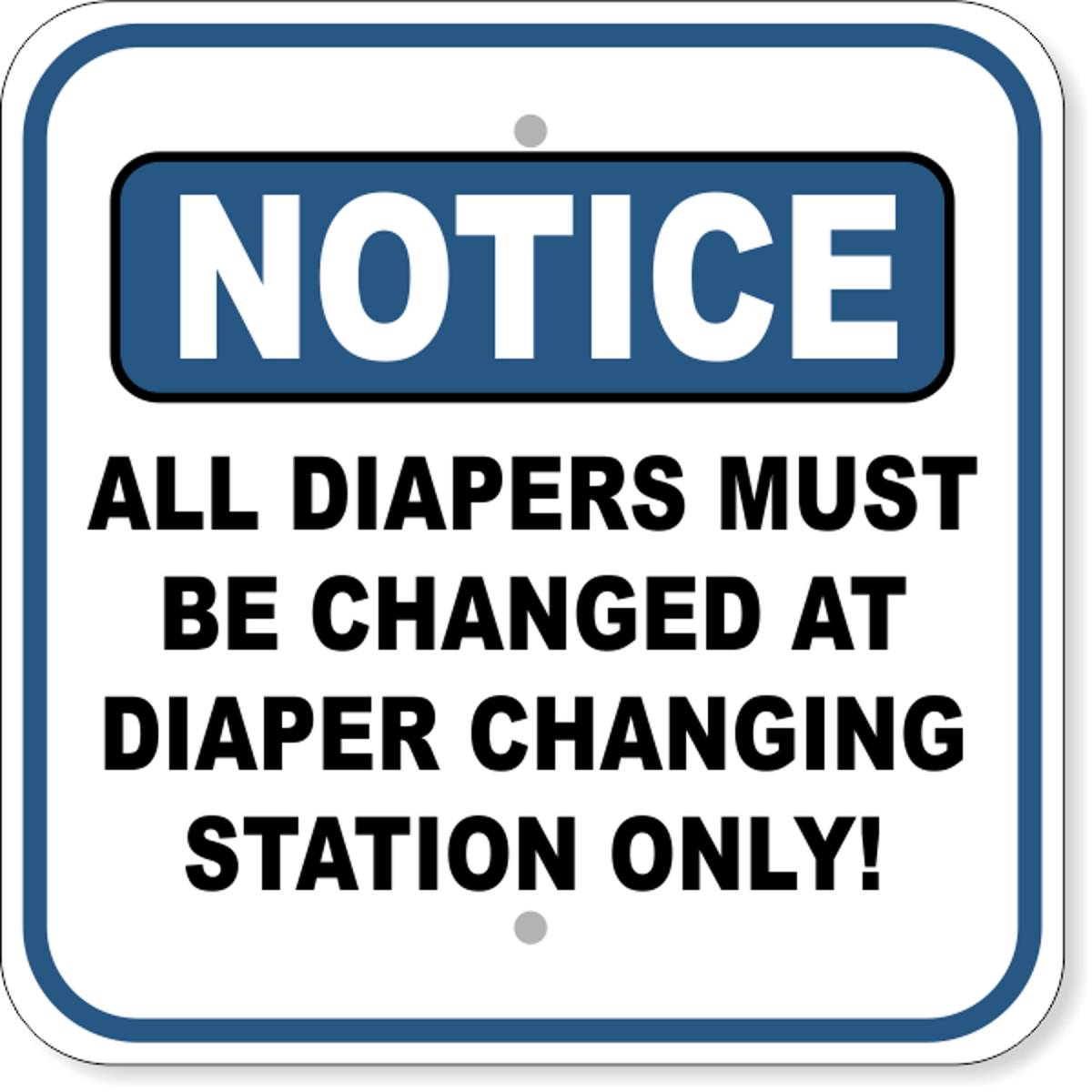 Diaper Changing Station Aluminum Sign | 12" x 12"
