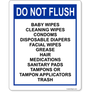 Do Not Flush 10" x 8" Full Color Sign 