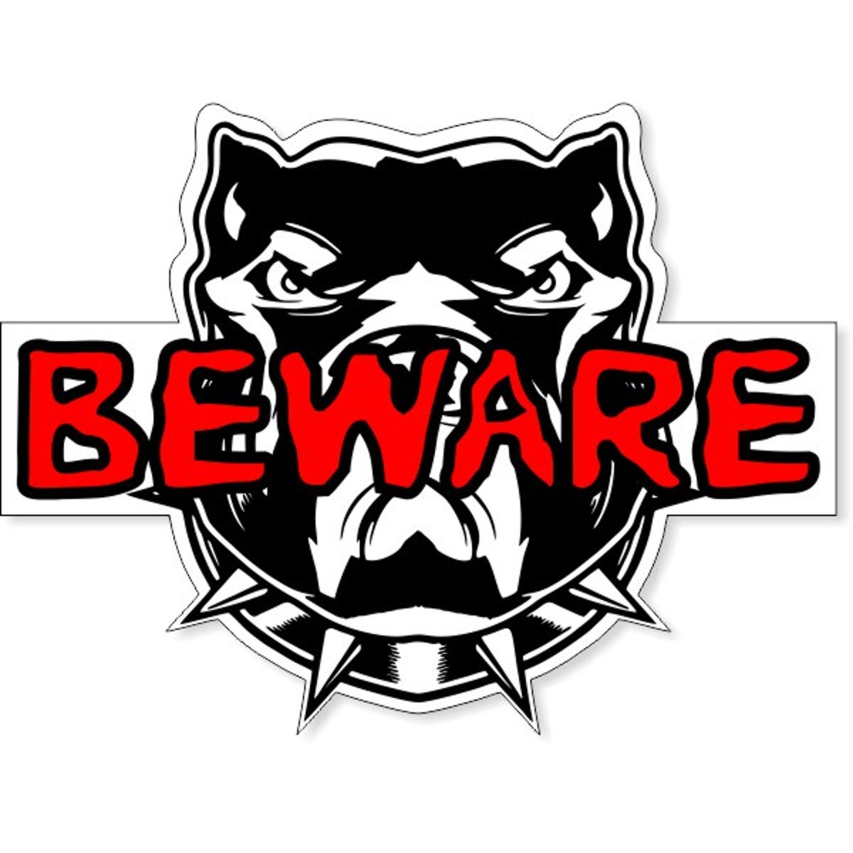 Dog Beware Contour Cut Decal | 8" x 10"