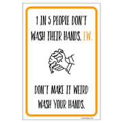 Don't Make it Weird Hand Washing 6" x 4" Full Color Sign
