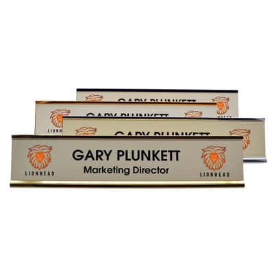 Double Logo Desk Plate