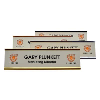 2 in x 8 Desk Plate with Logos