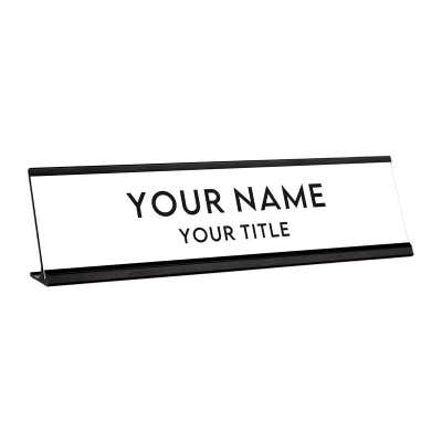 2" x 8" Custom Desk Name Plate – Personalized Name & Title - alternate view