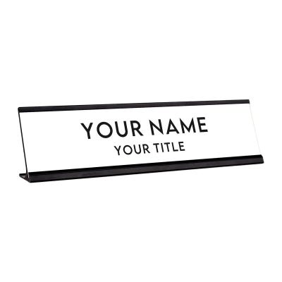 2" x 8" Custom Desk Name Plate – Personalized Name & Title - alternate view
