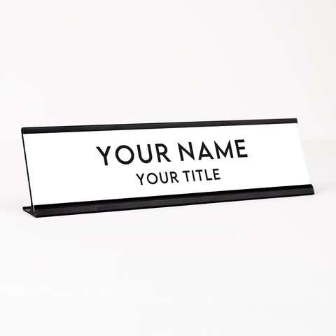 2" x 8" Custom Desk Name Plate – Personalized Name & Title