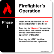 Elevator 6" x 6" Phase 1 Sign 