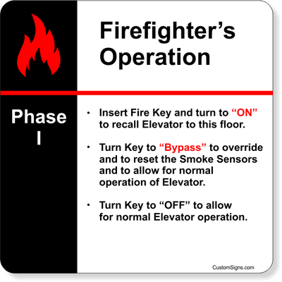 Elevator Phase 1 Sign | 6" x 6"