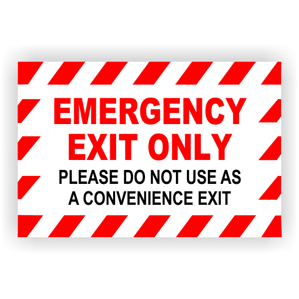 Emergency Exit Only 6" x 9" Vinyl Decal