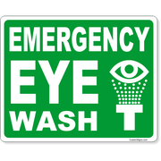 Emergency Eye Wash 8" x 10" Full Color Sign 