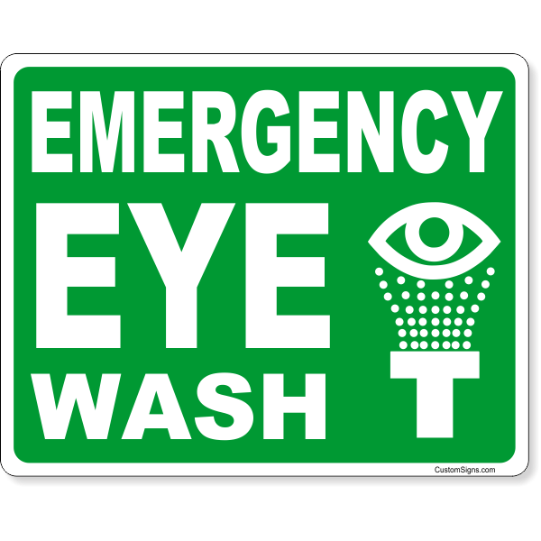 Emergency Eye Wash Full Color Sign | 8" x 10"