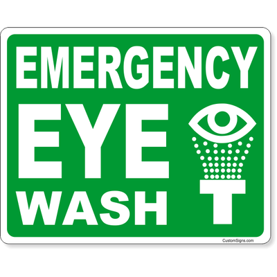 Emergency Eye Wash Full Color Sign | 8" x 10"