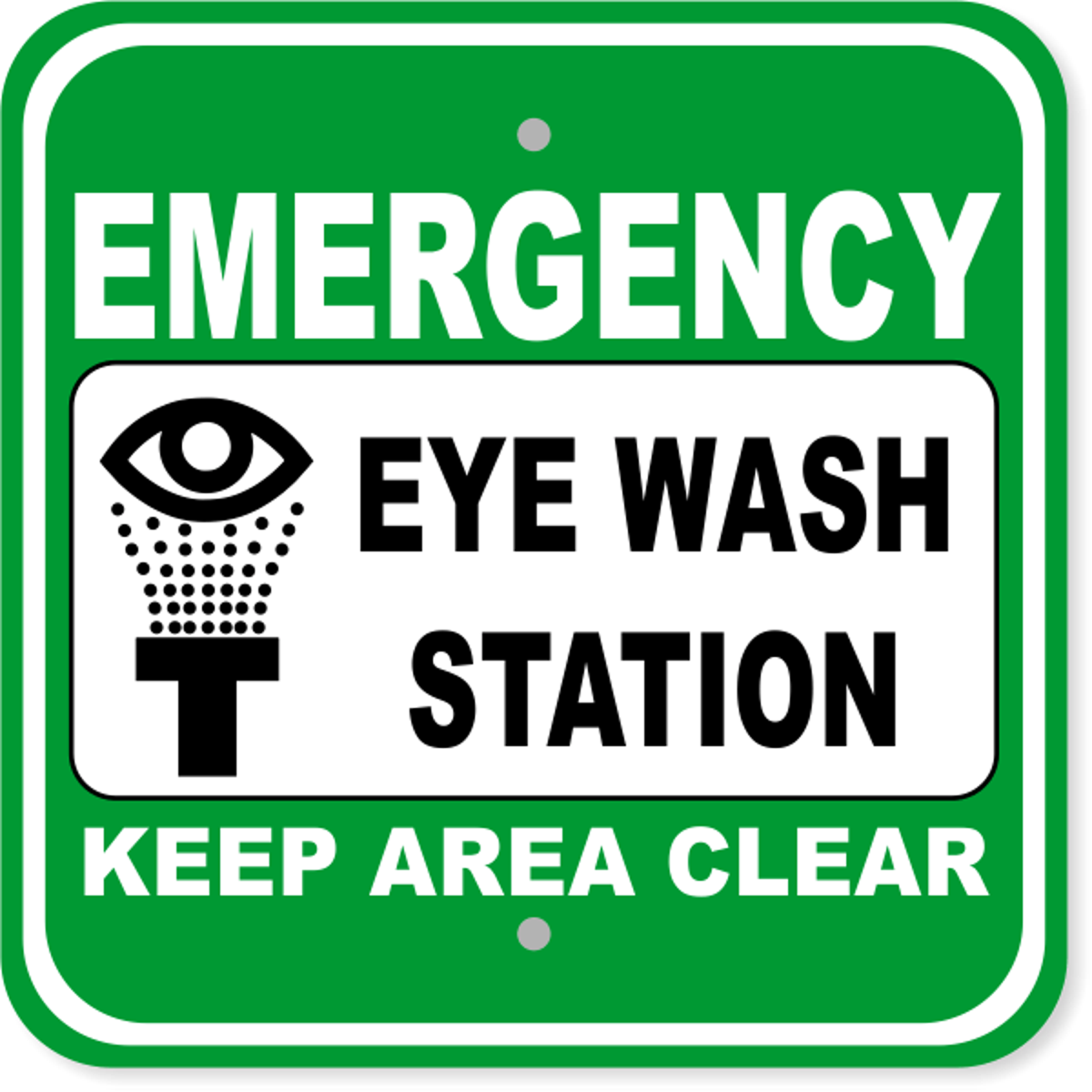 Emergency Eye Wash Station Aluminum Sign | 12" x 12"