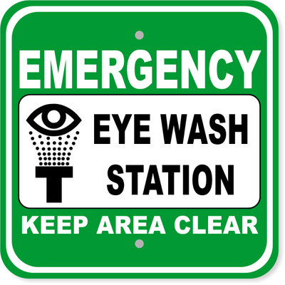 Emergency Eye Wash Station Aluminum Sign | 12" x 12"