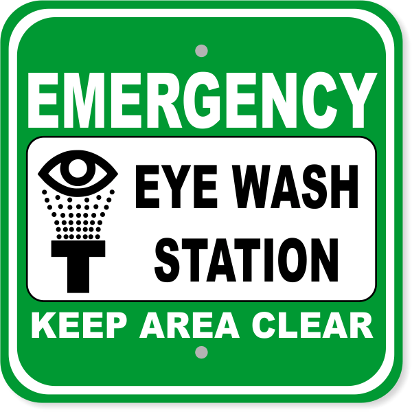Emergency Eye Wash Station 12" x 12" Aluminum Sign
