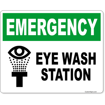Emergency Eye Wash Station Full Color Sign | 8" x 10"