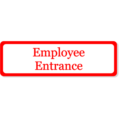 Employee Entrance Decal | 3" x 10"