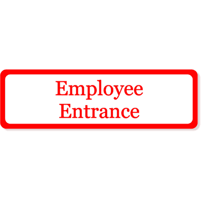 Employee Entrance Decal | 3" x 10"