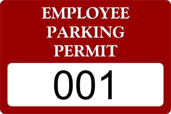 Employee Parking Bumper Sticker