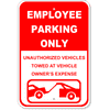 Employee Parking Only Tow Aluminum Sign | 18" x 12"