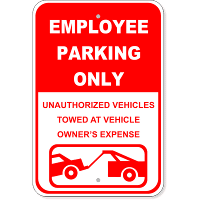 Employee Parking Only Tow Aluminum Sign | 18" x 12"