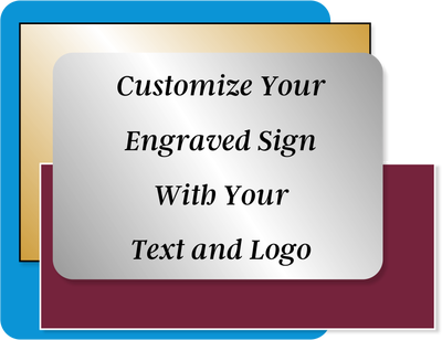 Engraved 8" x 6" Vertical Sign  - alternate view
