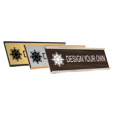 Engraved Wall Name Plate w/ Alum Holder | 2" x 10"