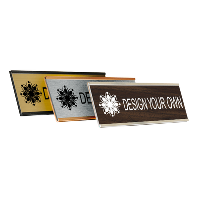 Engraved Wall Name Plate w/ Alum Holder | 2" x 8"