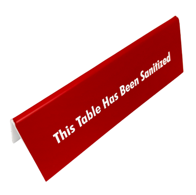 This Table Has Been Sanitized Engraved Table Top Sign