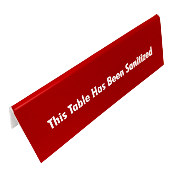 This Table Has Been Sanitized Engraved Table Top Sign