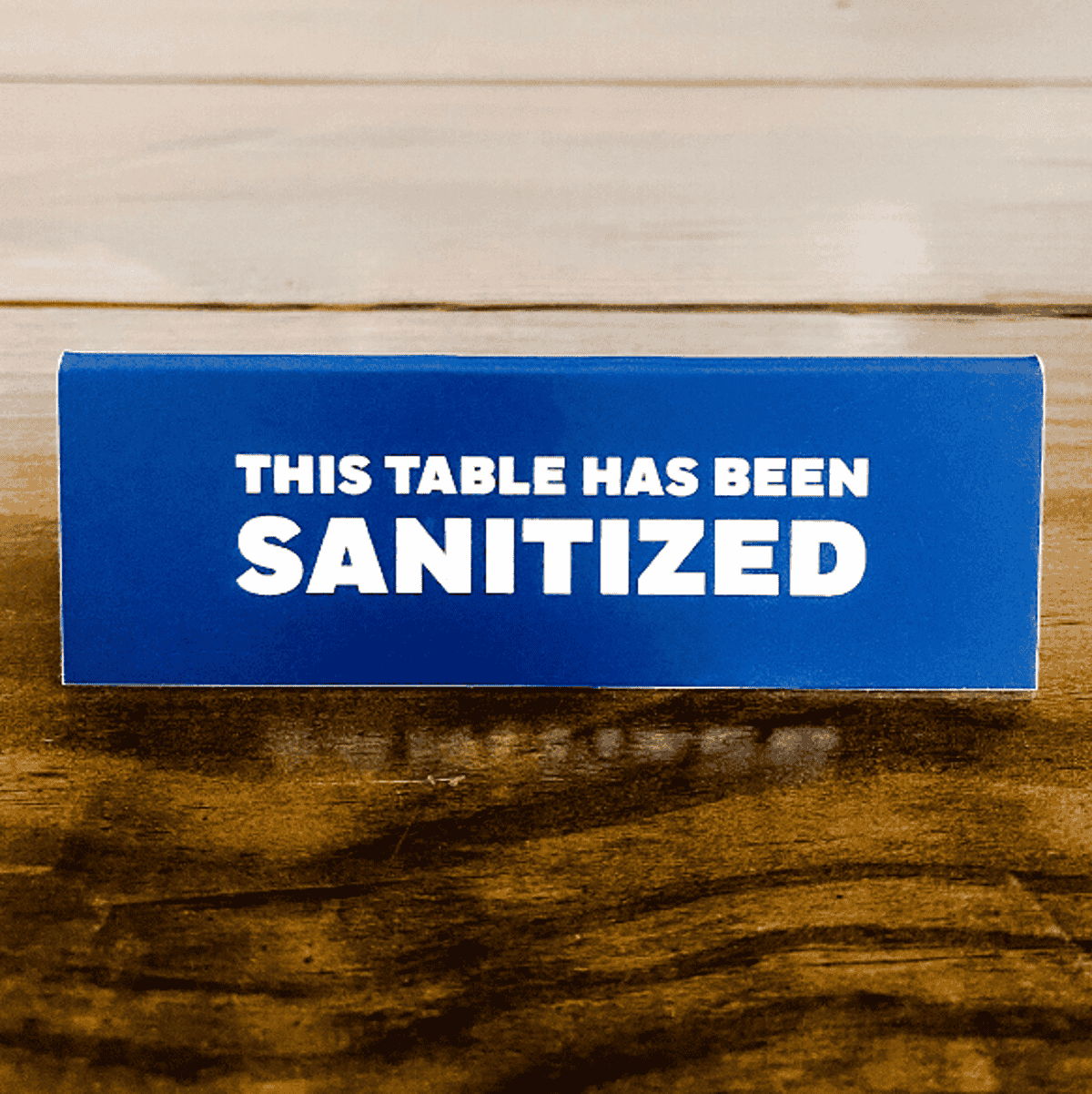 This Table Has Been Sanitized Bold Engraved Table Top Sign