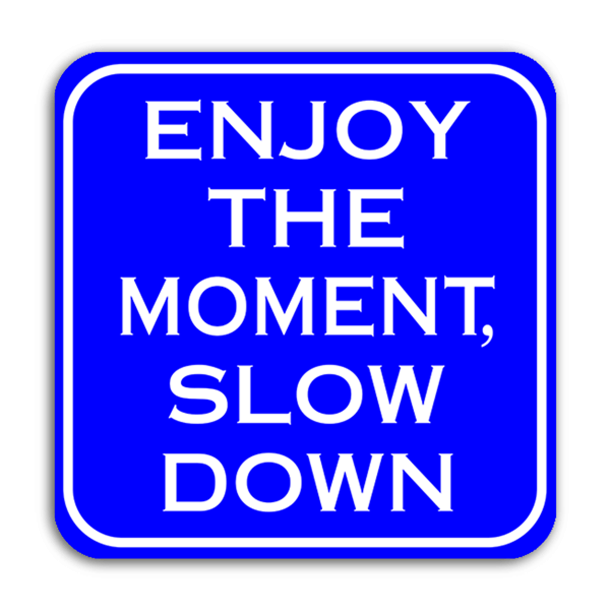 Enjoy The Moment, Slow Down Sign