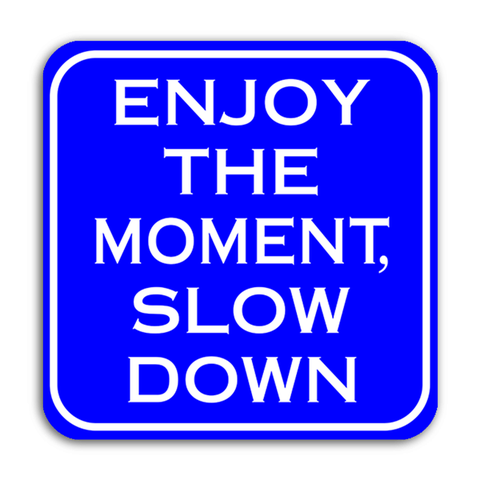 Enjoy The Moment, Slow Down Sign