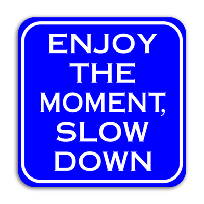 Enjoy The Moment, Slow Down Sign