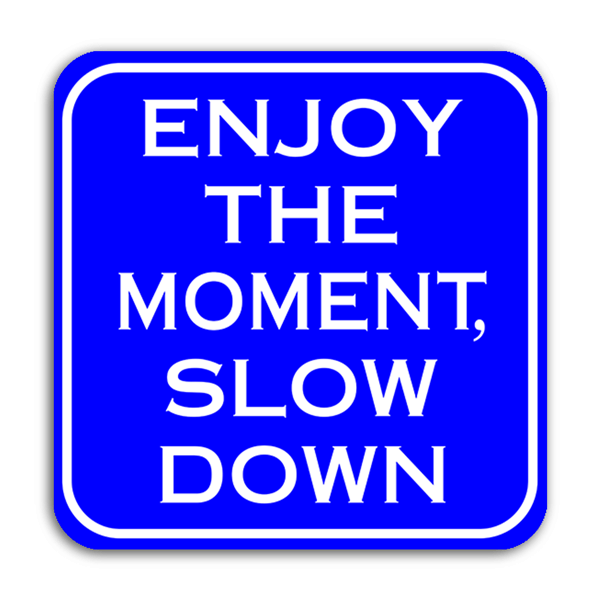 Enjoy The Moment, Slow Down Sign