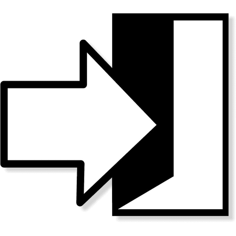 Enter / Exit Icon Contour Cut Decal  6" x 6"