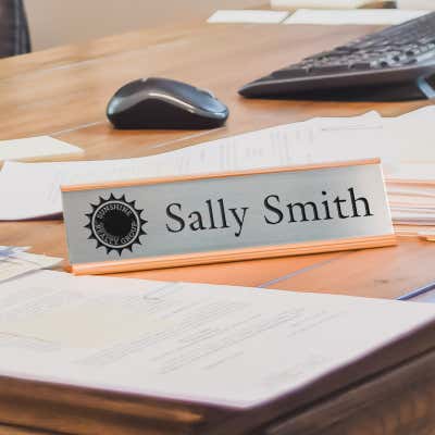 2" x 8" Custom Engraved Plastic Sign Indoor/Outdoor (Horizontal) - alternate view