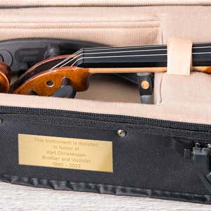 1 By 3 Engraved Brass Plate For A Donated Instrument 