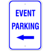 Event Parking Left Arrow Sign | 18" x 12"