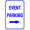 Event Parking Sign with Right Arrow | 18" X 12"
