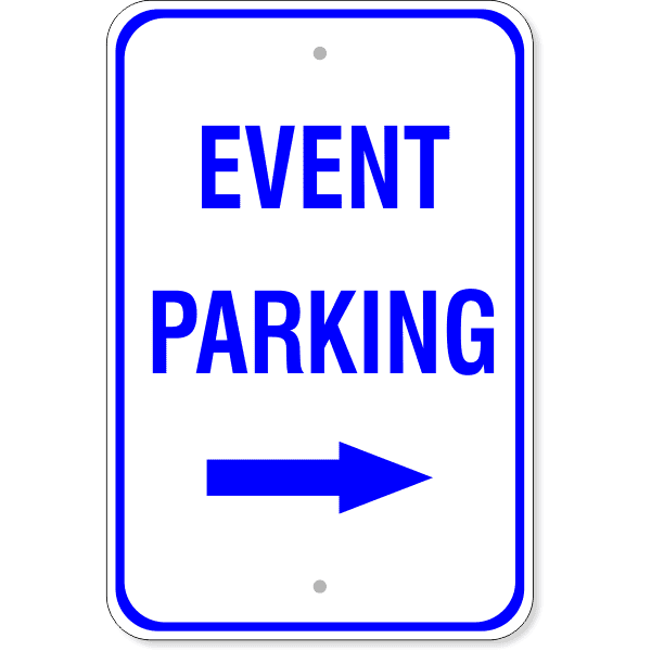 Event Parking Right Arrow Sign