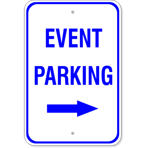 Event Parking Right Arrow Sign