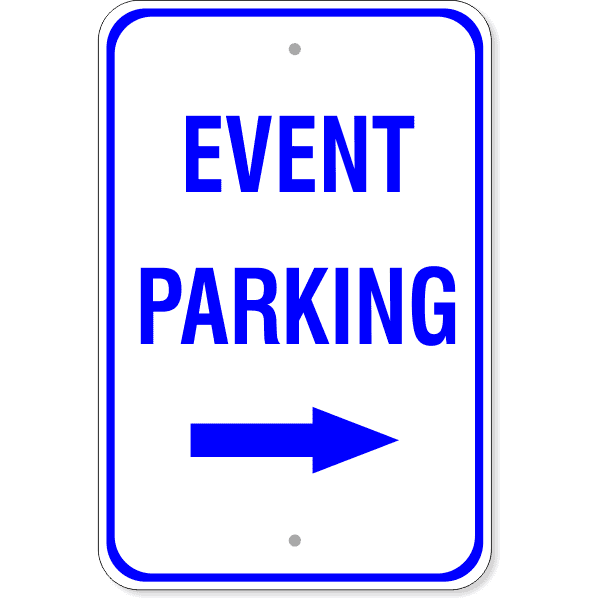 Event Parking Right Arrow Sign