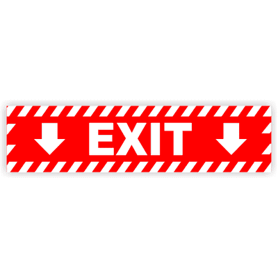 Exit Vinyl Decal Down Arrows - 6" x 24"