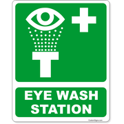 Eye Wash Station Icon 10" x 8" Full Color Sign 