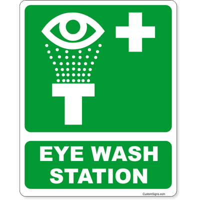 Eye Wash Station Icon Full Color Sign | 10" x 8"